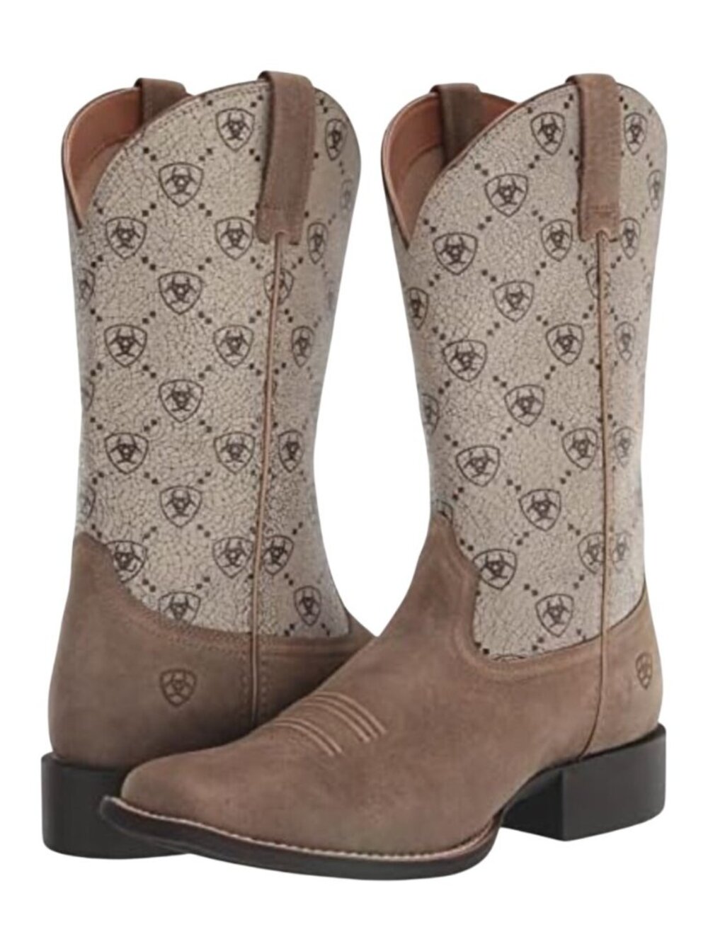 Ariat Womens Round-Up distressed Logo Square Toe Western Boots women's US 11B